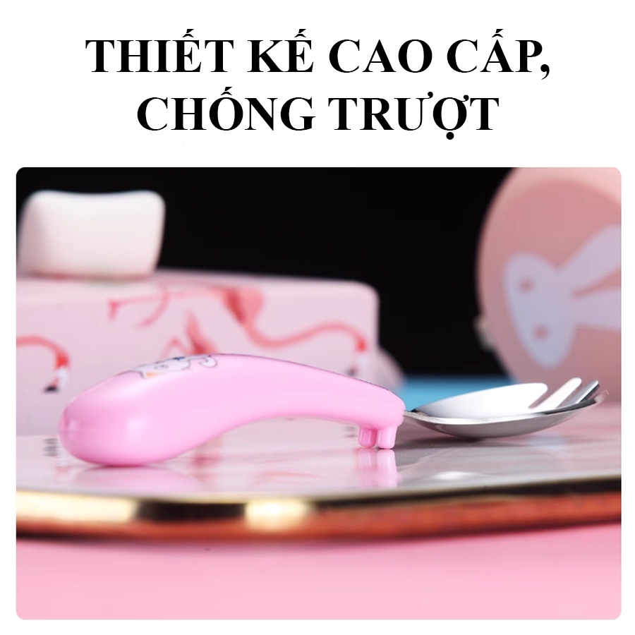 Bộ đũa thìa tập ăn bằng Inox 304 an toàn cho bé