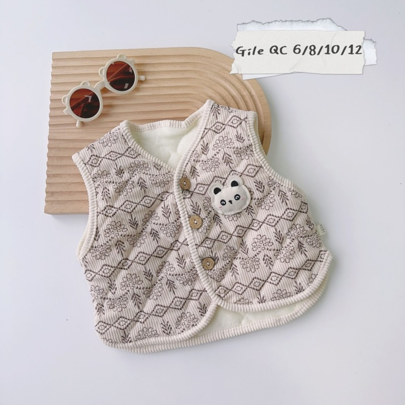 Áo gile lót nỉ tông hàn cho bé