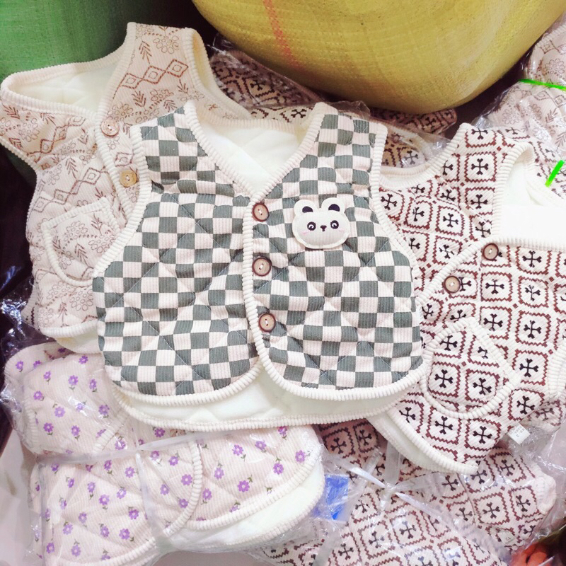 Áo gile lót nỉ tông hàn cho bé