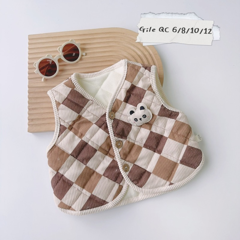 Áo gile lót nỉ tông hàn cho bé