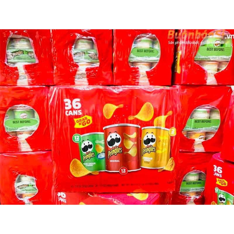 THÙNG BÁNH KHOAI TÂY PRINGLES 36 HỘP 1,4KG - USA