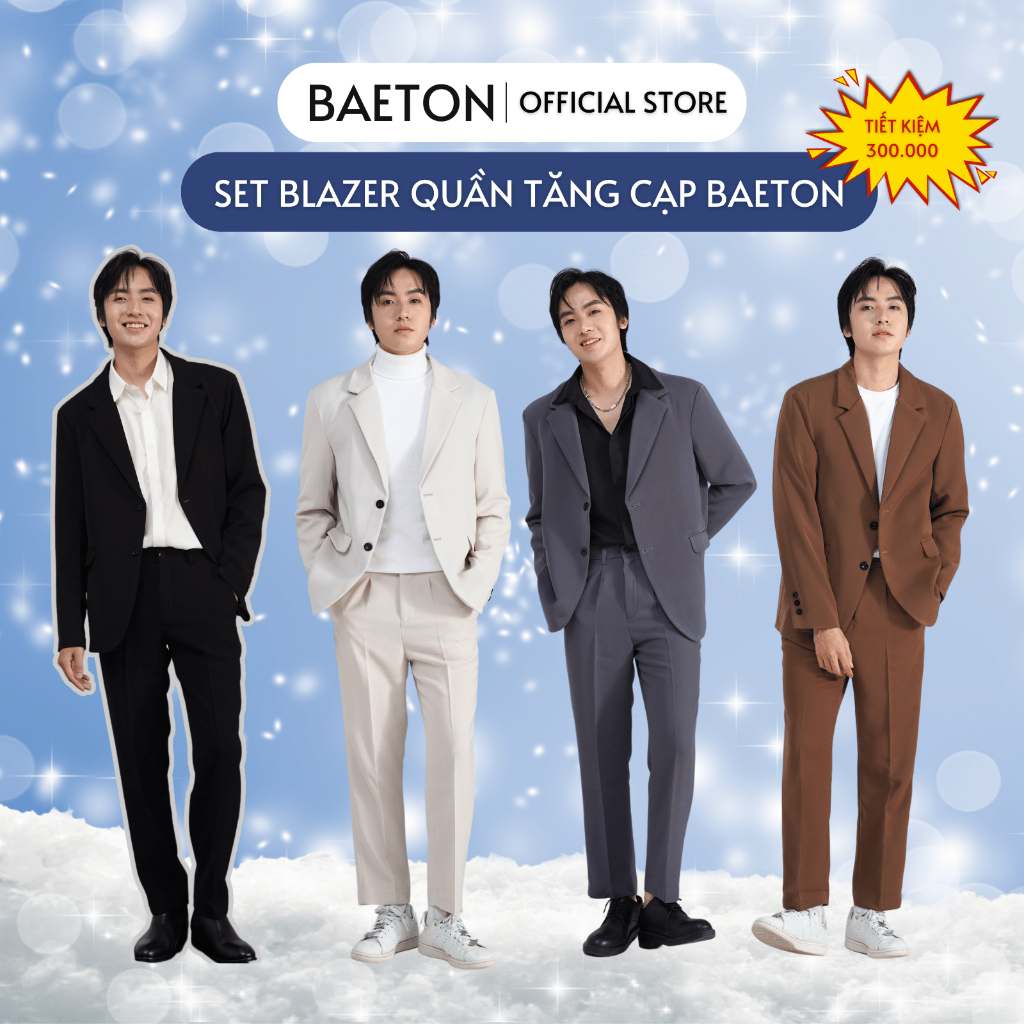 Set đồ quần tây tăng cạp + Blazer Baeton tone sur tone Hàn Quốc tiết kiệm