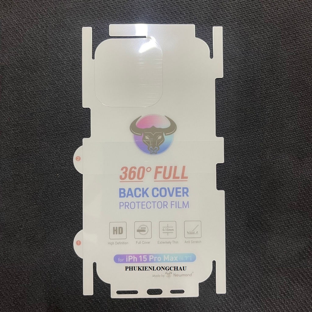 Miếng Dán Lưng iPhone 15 Pro Max PPF Trong Bóng