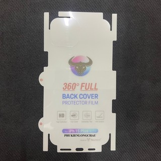 Miếng dán lưng iphone 15 plus ppf trong bóng