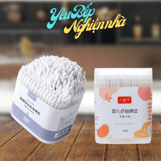 [HCM] Hộp 200 tăm bông 2 đầu vệ sinh tai, mũi - kháng khuẩn, mềm mịn