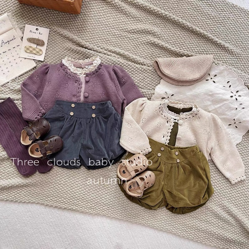 Áo cadigan len cho bé, áo len hàn quốc cho bé, áo khoác len cho bé gái, áo len bé gái