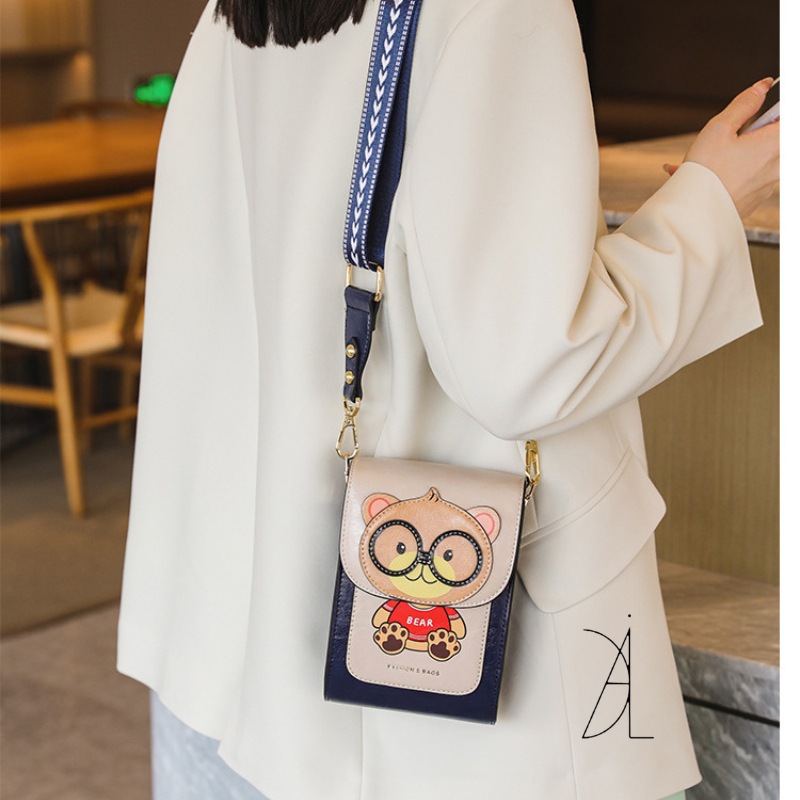 Túi đeo chéo túi đựng điện thoại hình gấu
