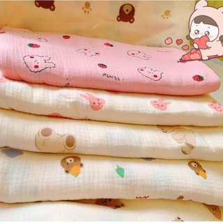 Combo 3 mét vải xô muslin organic 2 lớp, êm mềm.