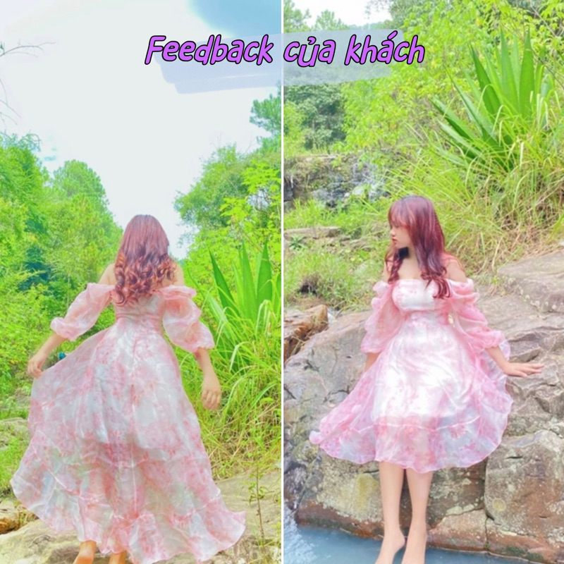 Váy công chúa đuôi tôm tà dài bồng bềnh xinh