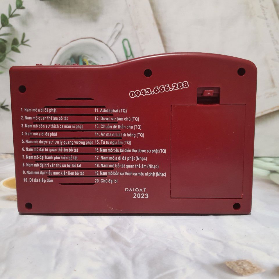 Đài tụng kinh niệm Phật 20 bài cài sẵn