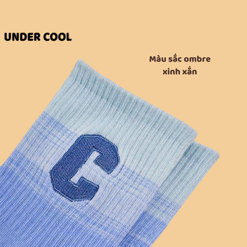 Set 5 Tất Nữ UNDERCOOL Màu Gradient Hoạ Tiết Chữ C Trẻ Trung