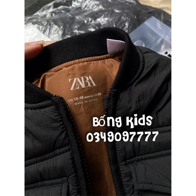 Áo Bomber Bé Trai & Bé Gái Túi Nắp Đen ZR