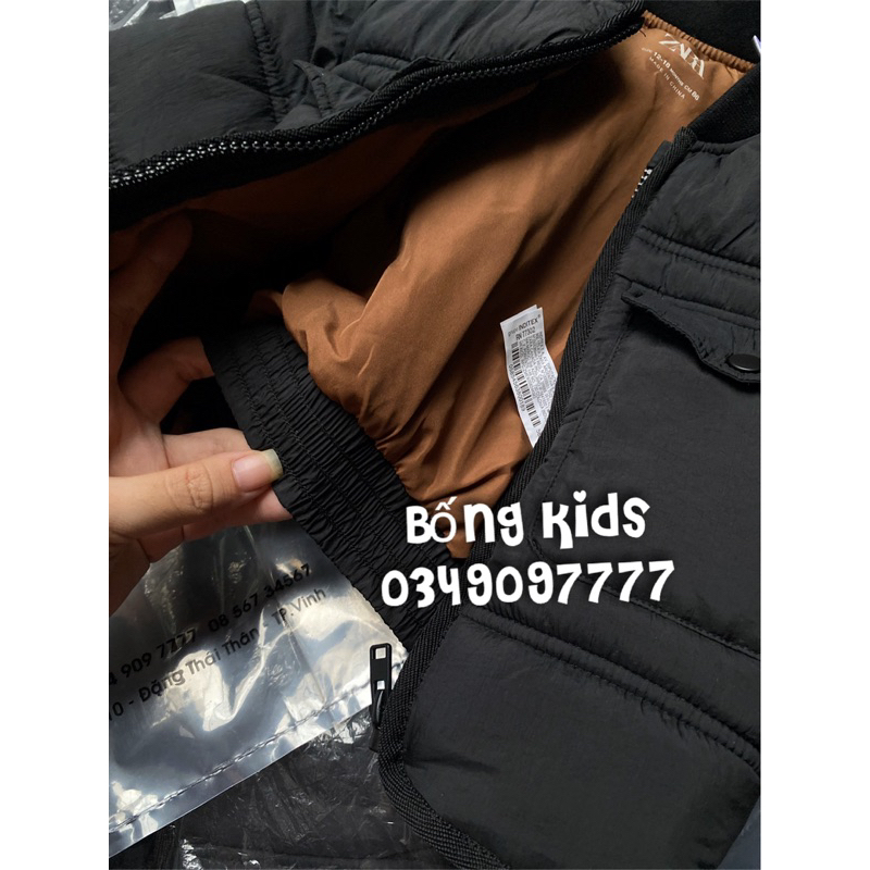 Áo Bomber Bé Trai & Bé Gái Túi Nắp Đen ZR