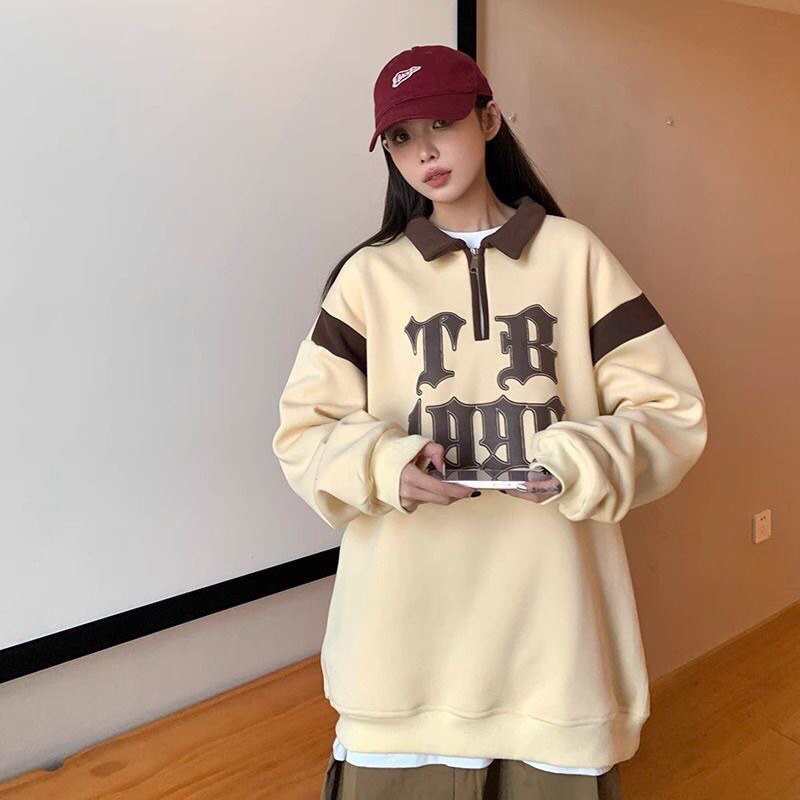 Áo nỉ polo form rộng tay bồng - TN