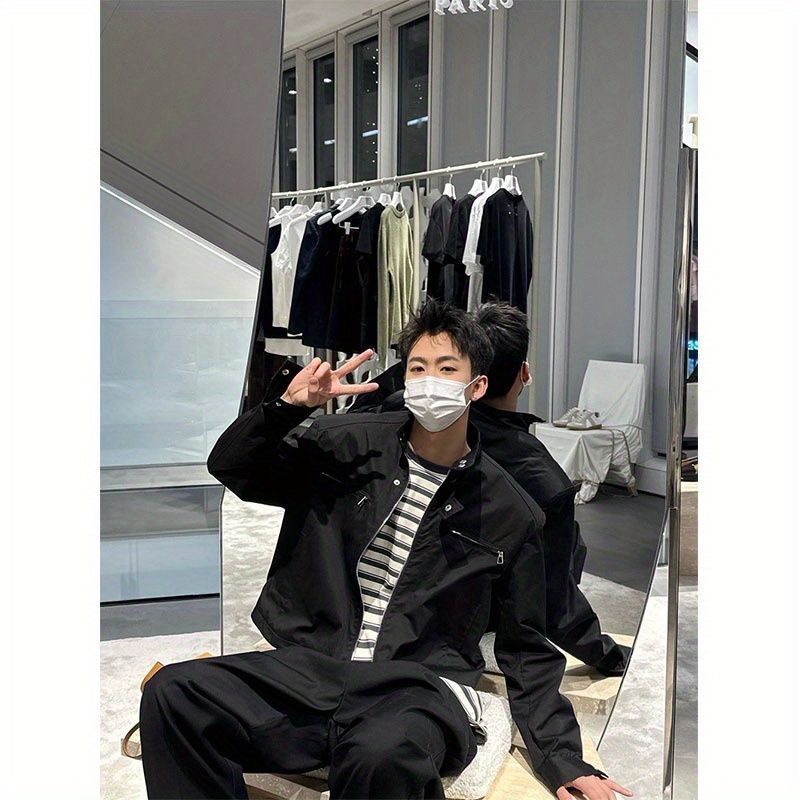 Áo khoác nam dáng ngắn, Jacket Croptop trễ vai cao cấp