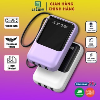 Sạc dự phòng 20000mAh không dây mini có màn hình Led, cục pin sạc dự phòng