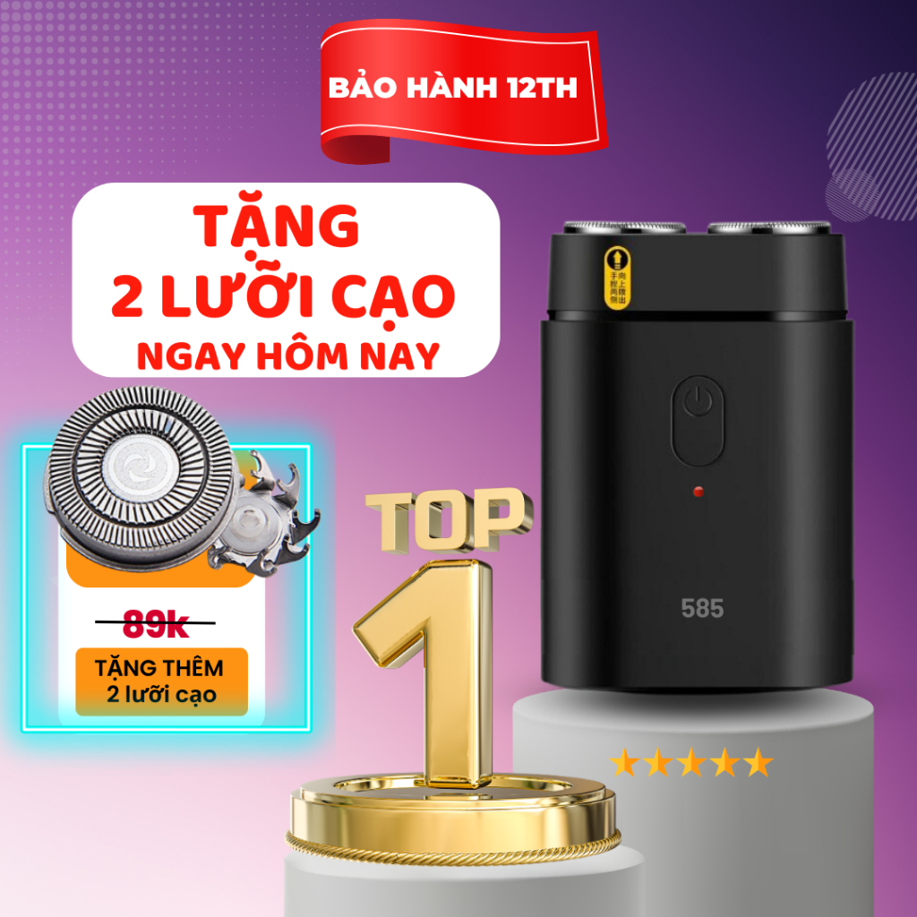 cạo râu - máy cạo râu mini nhỏ gọn dễ dàng mang đi du lịch , mua máy cạo râu thông minh [TẶNG 2 LƯỠI 90K]
