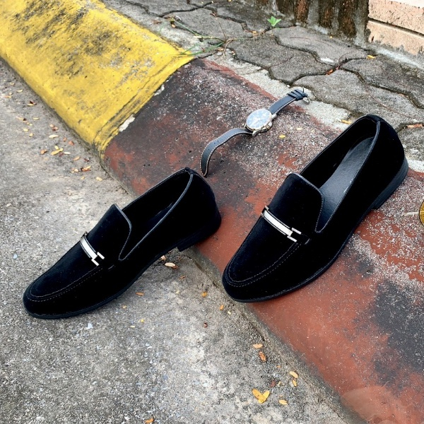 Giày lười da lộn nam - đính mác kim loại nằm ngang thân giày bảo hành 12 tháng lỗi 1 đổi 1 do nhà sx