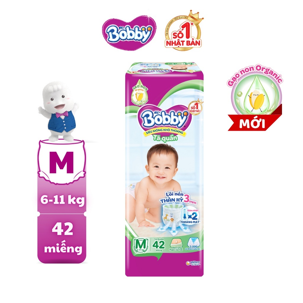 Tã quần Bobby S46/M42/L36/XL32
