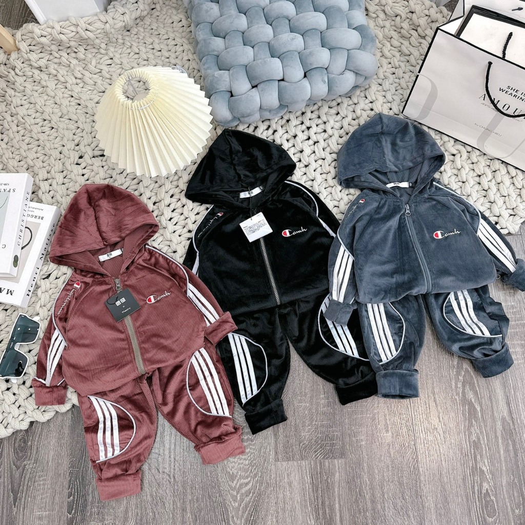 Bộ nhung mũ thể thao xịn đẹp cho bé