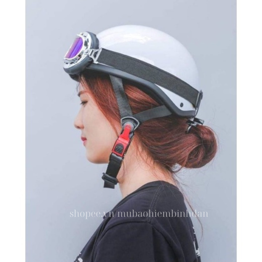 Mũ Bảo Hiểm 1/2 Đầu Màu Đen Nhám Kèm Kính Thời Trang Tùy Chọn Theo Phân Loại