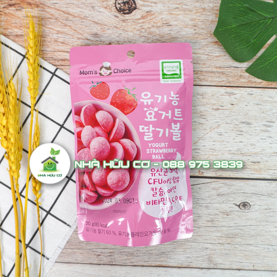 MOM'S CHOICE - SỮA CHUA KHÔ sấy lạnh hữu cơ cho bé từ 7tháng 20gram - Date: 1/2024 - Shanti
