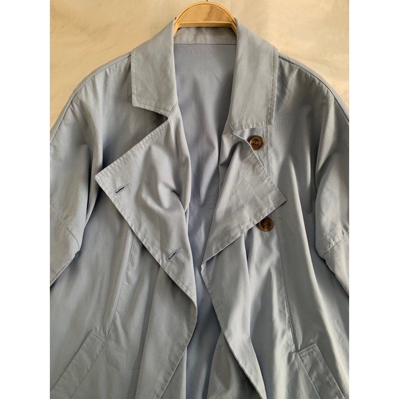 Áo khoác kiểu M424 dáng dài vạt bầu xẻ gấu 2 bên chất vải mịn 1 lớp có túu 2 bên 2hand Hàn si ảnh thật