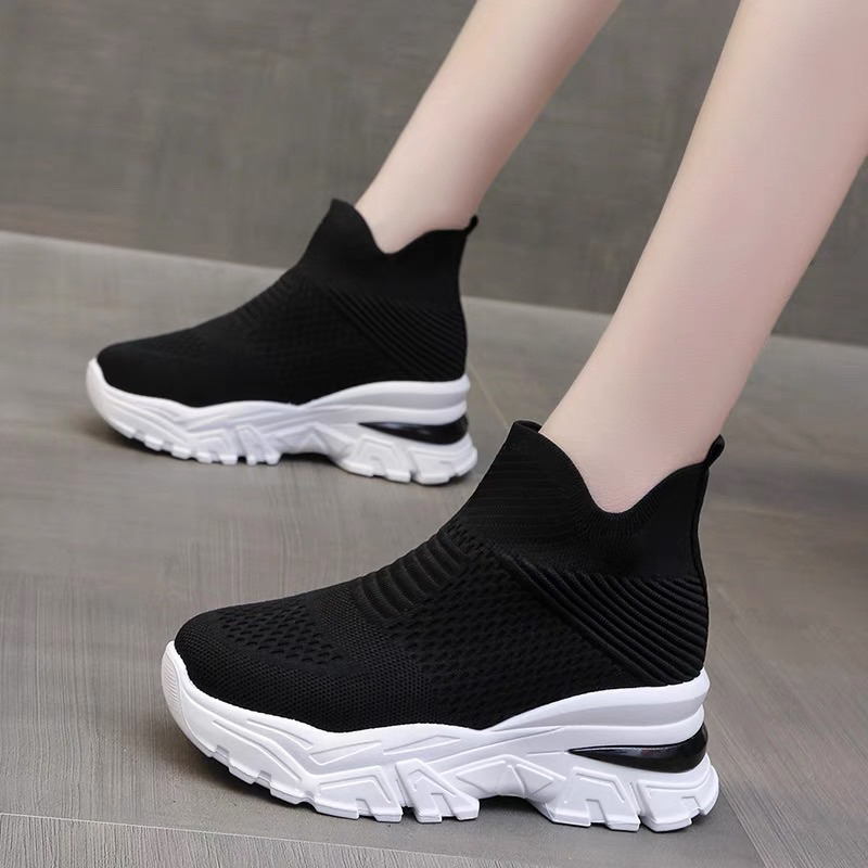 [ Hang order] giày thể thao cao cổ thun đế độn 8cm