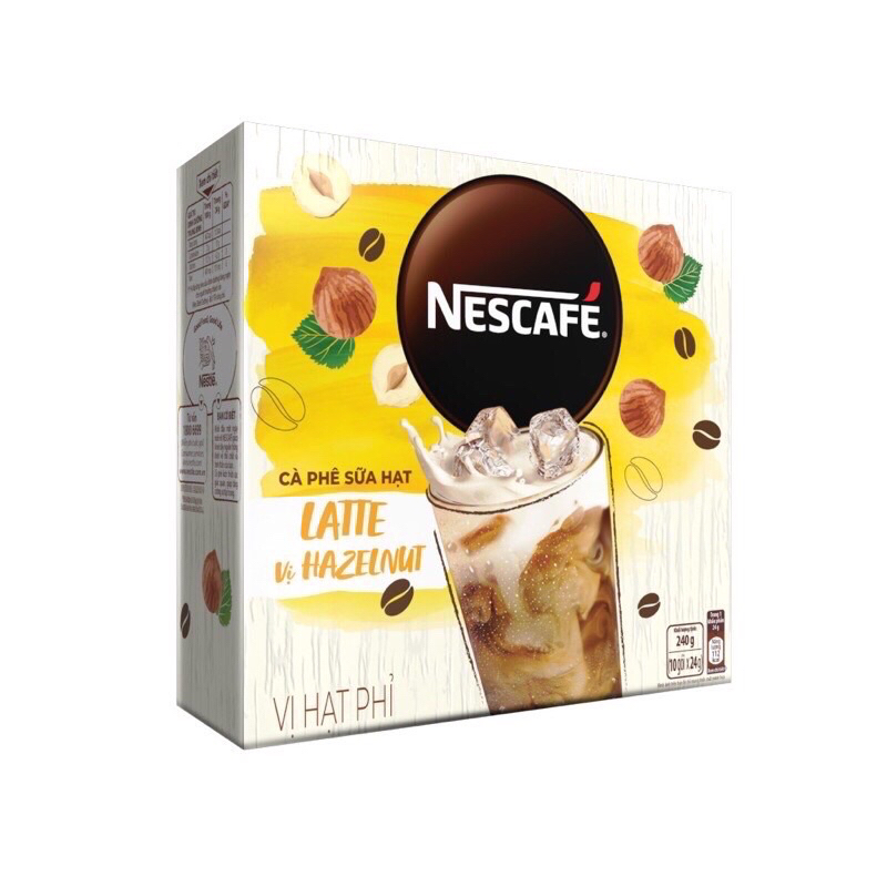 Cà phê hoà tan nescafe latte sữa hạt vị hạt phỉ/ hạnh nhân/mocha