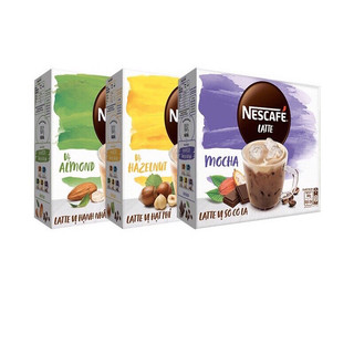 cà phê hoà tan nescafe latte sữa hạt vị hạt phỉ/ hạnh nhân/mocha (1 hộp/10 gói / 24g )