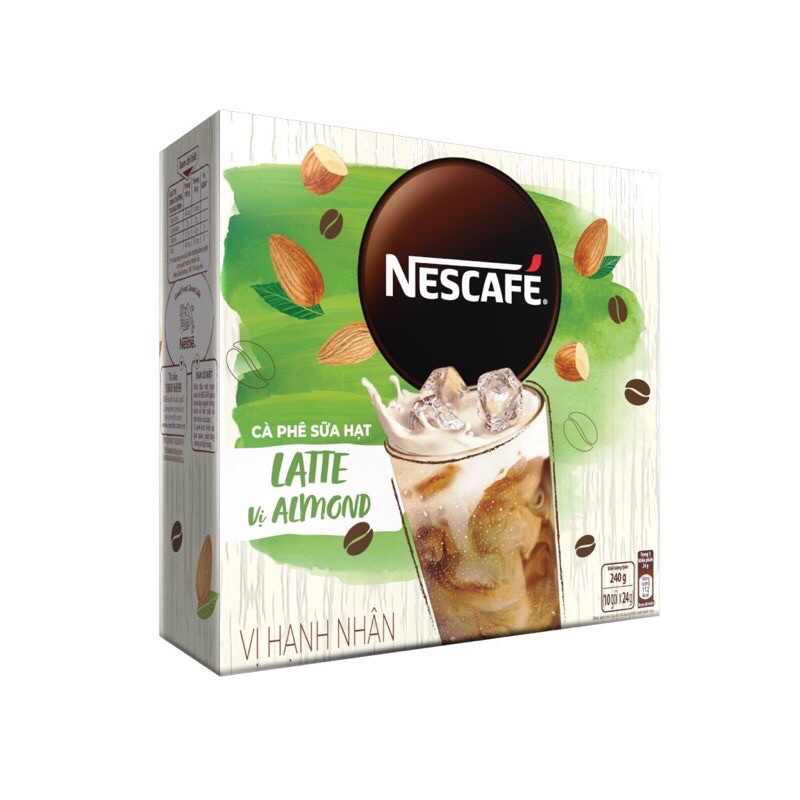 Cà phê hoà tan nescafe latte sữa hạt vị hạt phỉ/ hạnh nhân/mocha