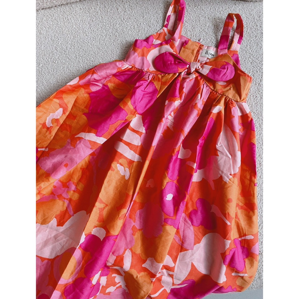 Hàng thiết kế - Maxi hồng thắt nơ trước ngực cho bé gái