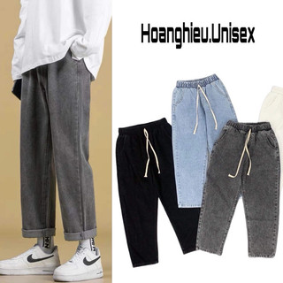 Quần jean ống rộng Hoàng Hiếu Unisex cạp chun nam nữ