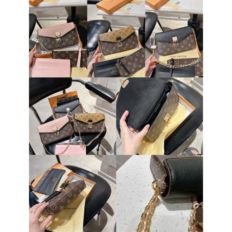 Túi L V 1 túi + 2 ví + 1 dây xích