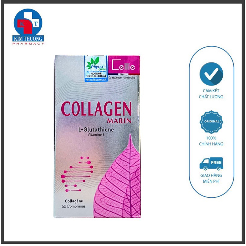 Collagen Marin ,Collagen + GC Glutathione, 60 viên – Đẹp da, chống lão hóa tăng cường chức năng thải độc gan