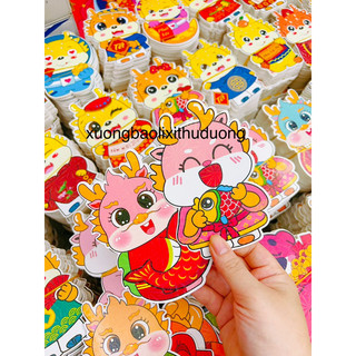 Combo 50 bao lì xì chibi giao 5 mẫu . lì xì chibi dạ quang