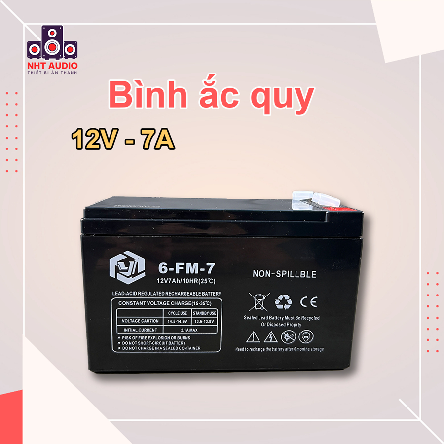 Bình ắc quy loa kéo 12V chất liệu nhựa ABS cao cấp thời lượng sử dụng 5-7h