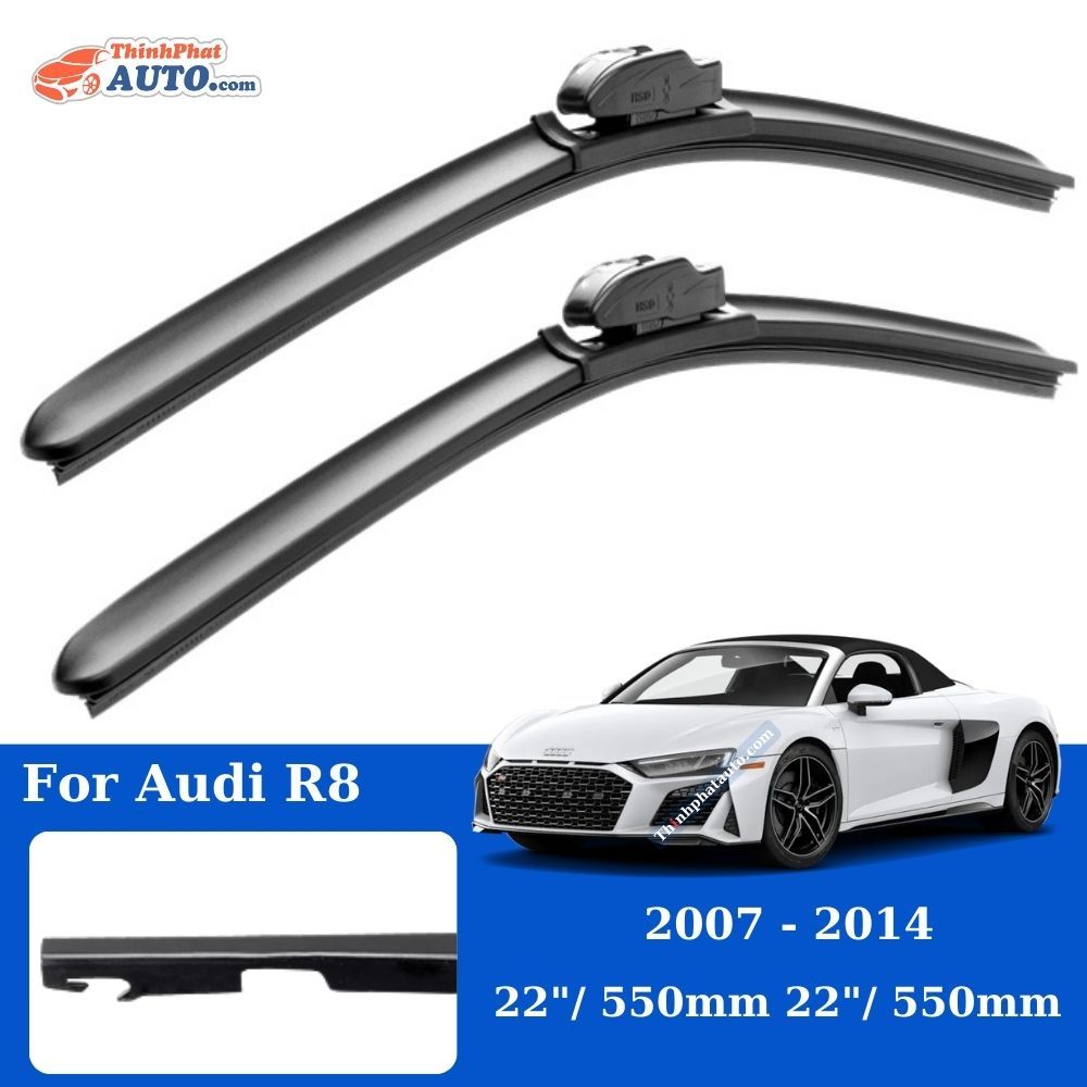 Gạt Mưa Xe Audi R8 (2007 - 2023) Silicone Chính Hãng