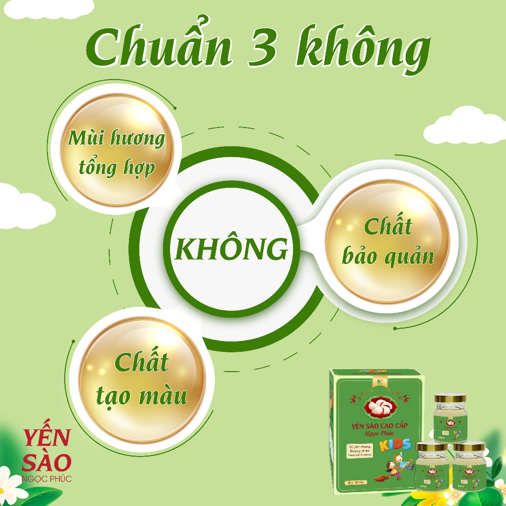 Yến Sào cao cấp Ngọc Phúc Kids 35% Tổ Yến Chưng Đường Phèn, Taurine,Lysine Giúp Bé Ăn Ngon, Tăng Đề Kháng