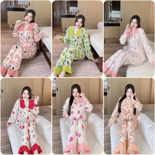  Đồ bộ Pyjama nữ lụa mango, Bộ tay dài đa dạng mẫu mã xinh ❤