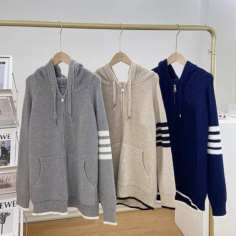 Áo khoác canigan len dáng dài có mũ len thon kéo khoá Ulzzang Hàn Quốc Siêu xinh