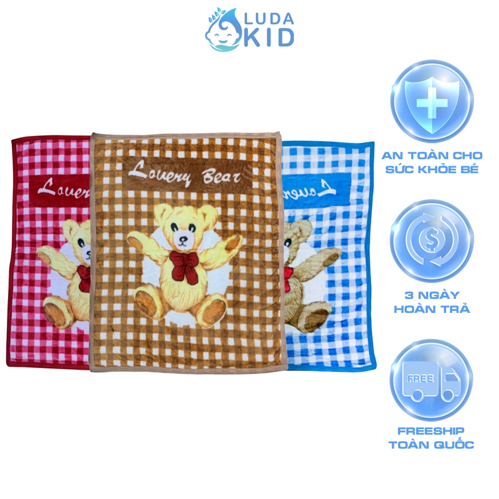 Chăn lông cho bé cao cấp mềm mịn, siêu nhẹ giữ ấm cho trẻ nhỏ 90x105cm  LUDAKID
