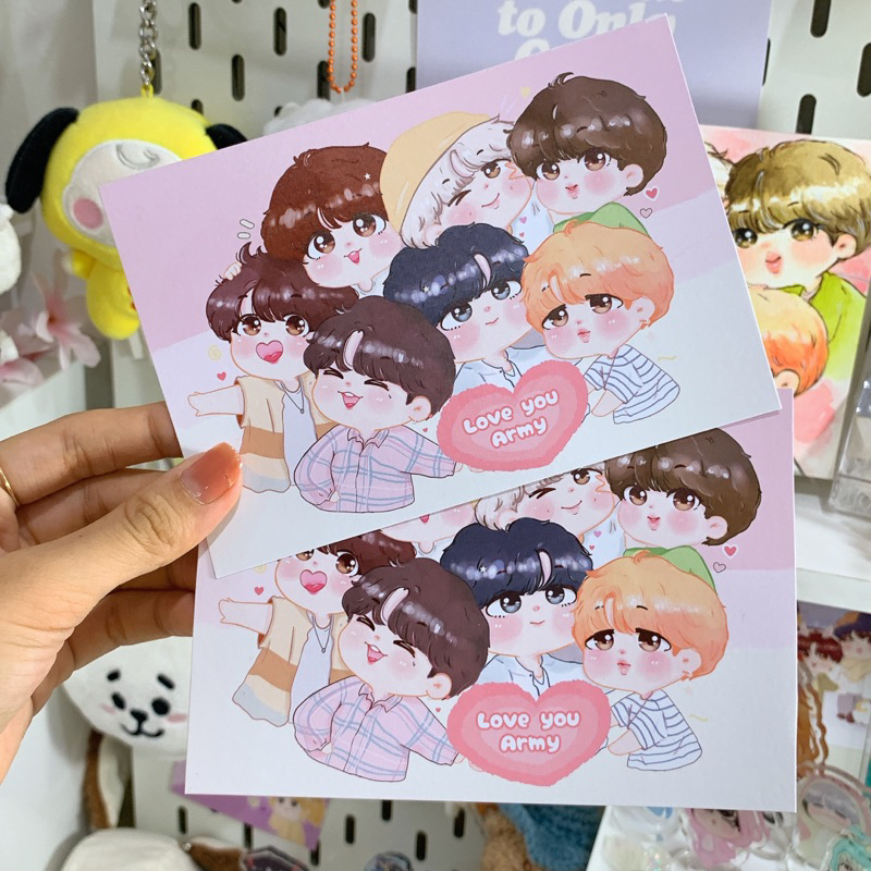 Tranh in hình vẽ BTS Boy with luv OT7 💗cobetoczang