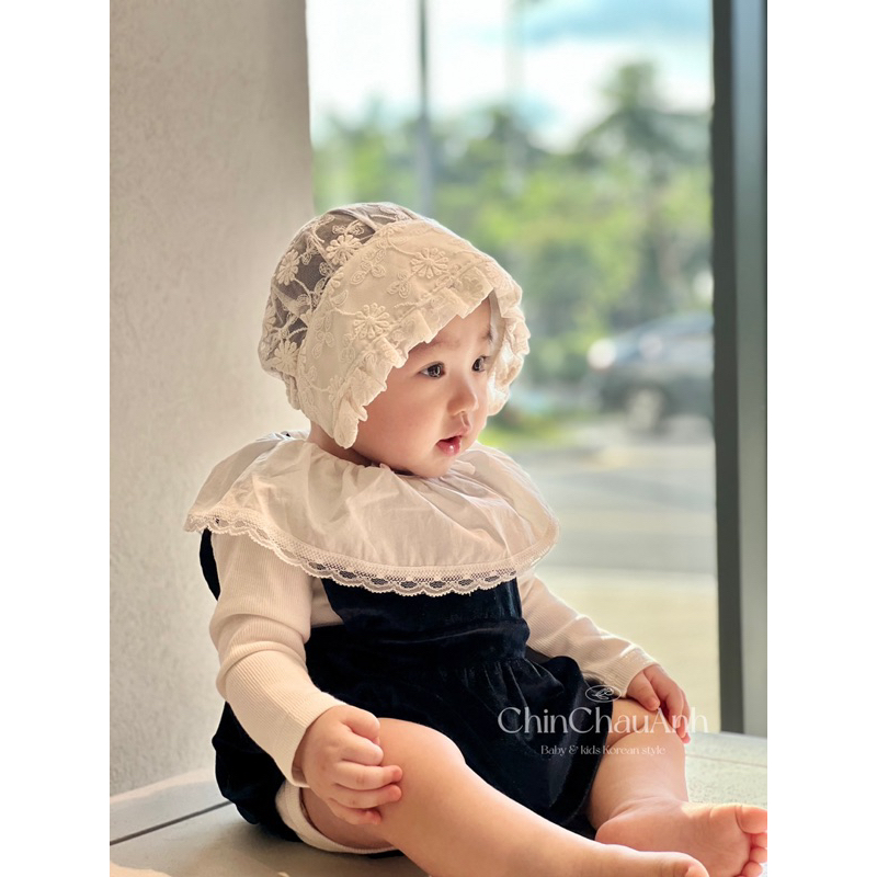 Mũ ren đội đầu cho bé vòng đầu 38-44cm, mũ ren Chin Chau Anh