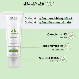Kem Dưỡng Babe Stop AKN Mattifying Moisturiser 50ml