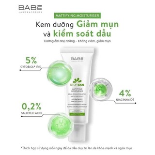 Kem Dưỡng Babe Stop AKN Mattifying Moisturiser 50ml