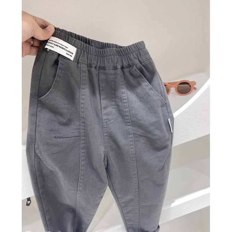 Quần dài bé trai, quần kaki loại 1 tem cạp gân trước cho bé 8-30kg
