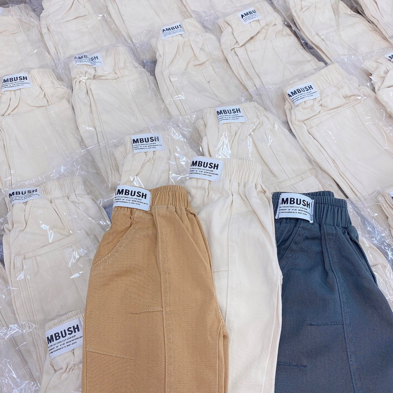 Quần dài bé trai, quần kaki loại 1 tem cạp gân trước cho bé 8-30kg