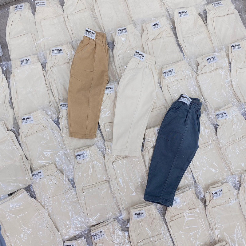 Quần dài bé trai, quần kaki loại 1 tem cạp gân trước cho bé 8-30kg