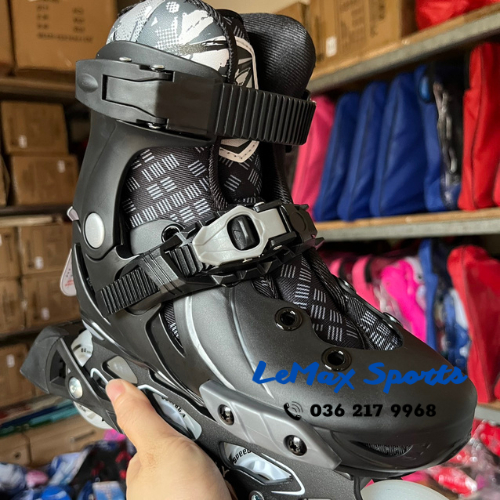 Giày patin trẻ em bánh cao su, patin có bánh phát sáng, Patin Kingfly trẻ em. Giày trượt patin cho bé tặng bảo vệ 6 món